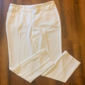CATO NWT Stretch Pants Small Petite White Mid-Rise Slim Poly / Spandex classic